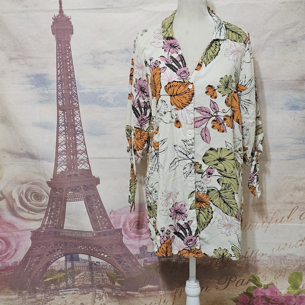 Cupshe Pastel Floral Shirt Dress